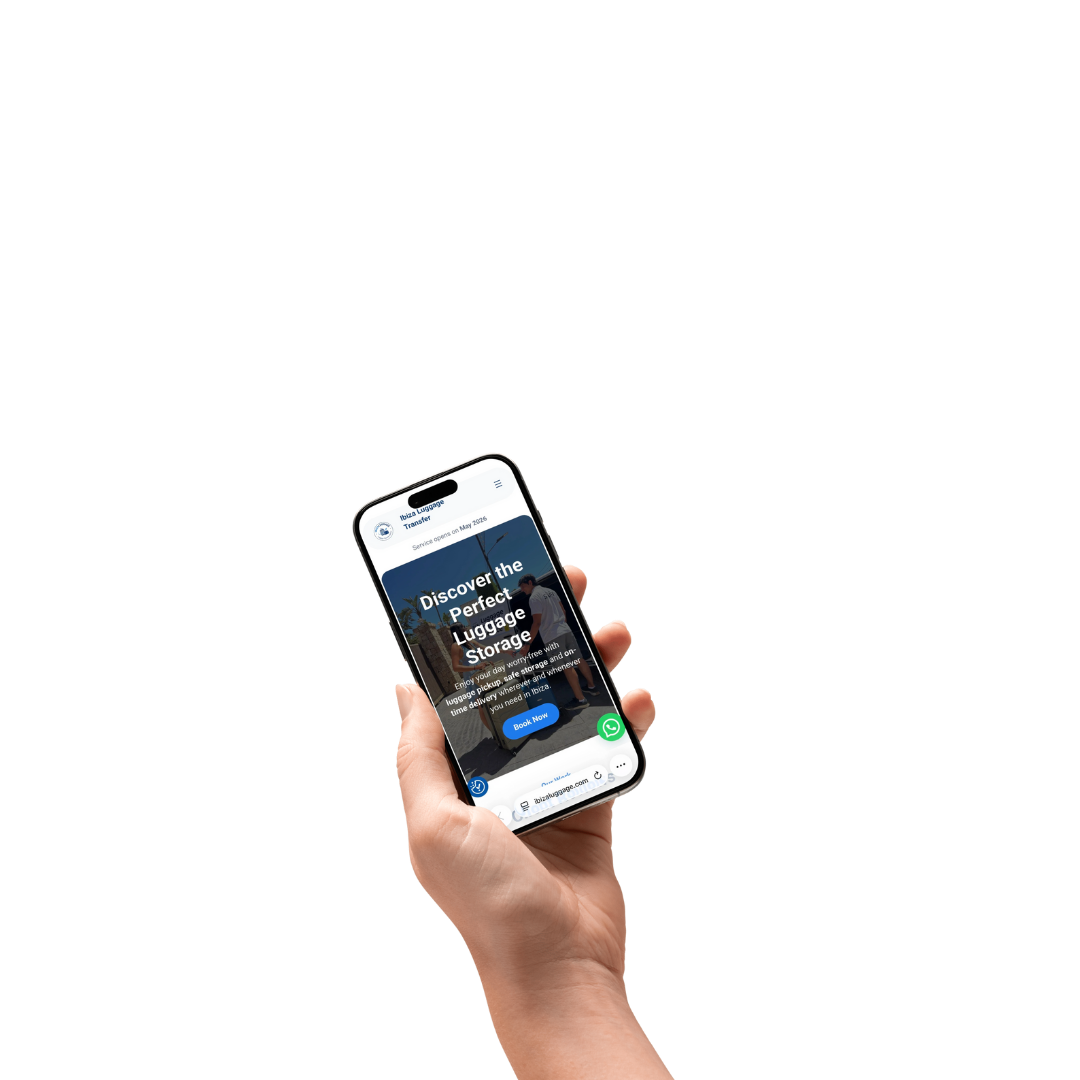 Booking luggage service via phone in Ibiza