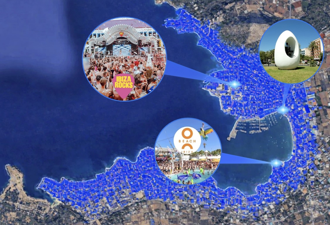 San Antonio Ibiza luggage pickup and delivery near O Beach and Ibiza Rocks